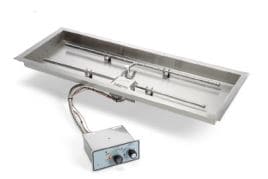 HPC 54" X 16" Rectangle Bowl Pan with 48" x 10" Torpedo H-Burner, Push Button/Flame Sense Ignition, NG - Chimney Cricket