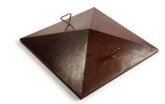 HPC 30" x 30" Square Hammered Copper Cover for Sedona Copper Bowl - Chimney Cricket