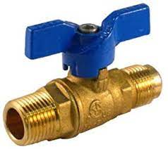 Valve, 1/2" MPT X 3/8" Flare, Ball Valve, Blue Cap T-handle,, Jomar, T204 Series, 101-702 (CS12) - Chimney Cricket