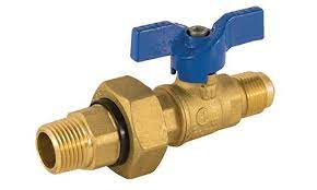 Valve, 1/2 Male PT X 1/2" Flare, Dielectric Union Ball Valve w/ T-handle, Jomar, 101-703DU - Chimney Cricket