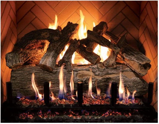 Grand Canyon 30" Jumbo Slimline Arizona Weathered Oak 9-Piece Log Set ** - Chimney Cricket