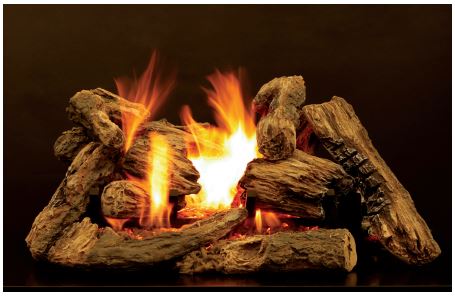 WMH 24/30" Kensington Forest 12-Piece Ceramic Fiber Log Set - Chimney Cricket