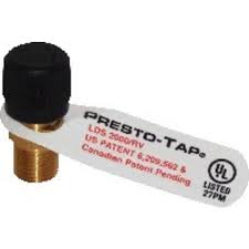 Presto-Tap Tank Pressure Test Fitting, w/ 54 Orifice, 1/8" MPT, 0-300 PSI Rating, UL Listed, LDS2000RV - Chimney Cricket