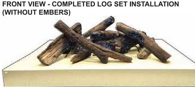 Log Set, Multi-Sided Campfire 24in 12 pc with Fireplace Floor Ceramic Fiber - Chimney Cricket