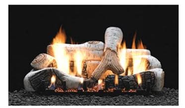 WMH 18" Birch 4-Piece Ceramic Fiber Log Set - Chimney Cricket