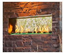 Outdoor Lifestyles 48" Lanai See-Through Linear Fireplace with IntelliFire Plus Ignition - NG - Chimney Cricket
