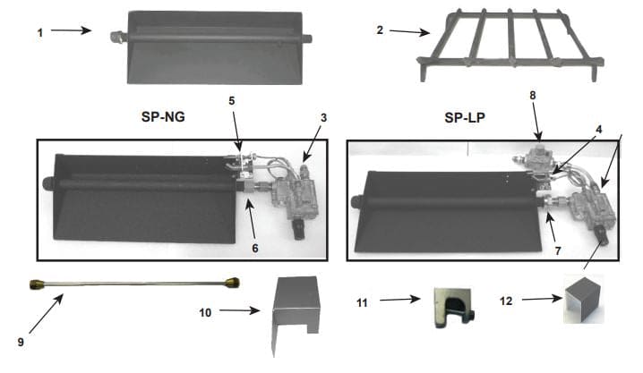 Majestic 24" Sand Pan Burner Hearth Kit - LP - Safety Pilot - Chimney Cricket