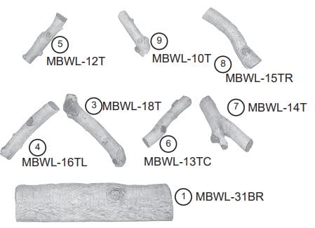 RHP 36" Mountain Birch Top/Rear Log - For MBW-36 - Chimney Cricket