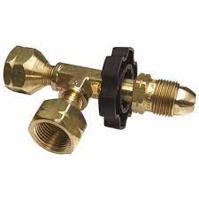 Hose Adapter, M.POL w/ Handwheel X 2 Female POL Tee Connections, Excess Flow, for Camping & RV, MEC, ME416 - Chimney Cricket
