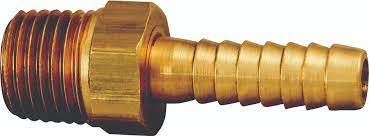 Hose Barb, 3/8" MPT X 1/4" Brass Hose Barb, High Pressure / 7 Barbs, for 1/4" ID Hoses Assembly, MEC, ME5233 - Chimney Cricket