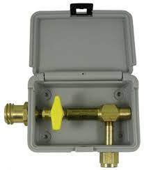 Single Outlet Gas Box, Grey, for Propane w/ Cap, QCC / POL Connection, MEC, ME951GRY - Chimney Cricket