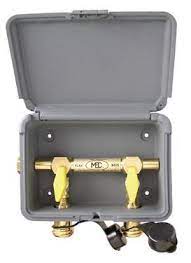 Dual Outlet Gas Box, Grey, for Propane w/ Caps, Two QCC / POL Connections, MEC, ME952GRY - Chimney Cricket