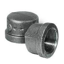 Cap, 1-1/4" FPT Black, Sch. 40, Malleable Forged Steel, M-108Q, BS104-20 - Chimney Cricket