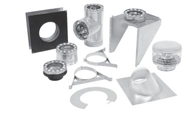 Metal Fab 6" Temp/Guard® Through the Wall Installation Kit - Galvanized - Chimney Cricket