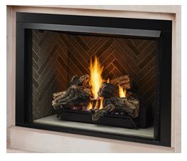 Monessen 42" Lo-Rider Clean Face Firebox with Multi-tonal Gray Stacked Traditional Interior Panels - Chimney Cricket