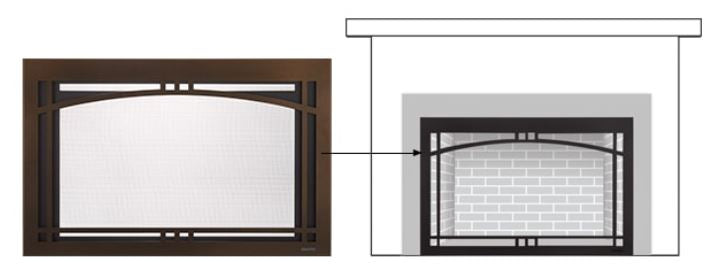 Majestic 30" Contemporary Arch Screen Front - Bronze - Chimney Cricket