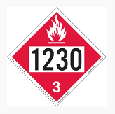 Methanol DOT 1230 Placard Vinyl Decal - Chimney Cricket