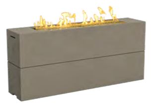 Milan Tall Linear Firetable in Smoke Heavy-Textured Finish with FyreStarter Ignition, NG - 215SM11H8NC ** - Chimney Cricket