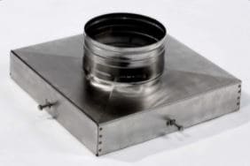 National Chimney 6" EZ Flue Fit Top Plate - 24 GA 304 - 9" x 9" - Chimney Cricket