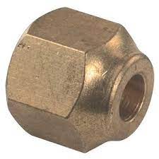 Nut, Reducing, 1/2" Flare X 3/8" Flare, Short, Forged Brass, NSR4-86, ANRS4FE - Chimney Cricket