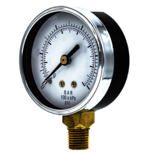 Pressure Gauge, 0-300 PSI, 1/8" Bottom Mount with 2" Dial - Chimney Cricket