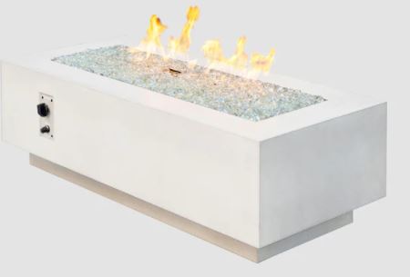 Outdoor Greatroom 54" White Cove Gas Fire Table - Chimney Cricket