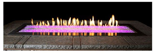 WMH 48" Linear OUTDOOR Stainless Steel Fire Pit with LED Lighting System, NG - Chimney Cricket