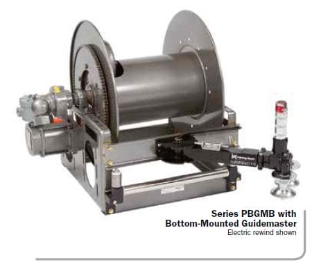 Motor and Swivel Left - Hose Feeding from Bottom Reel - Chimney Cricket