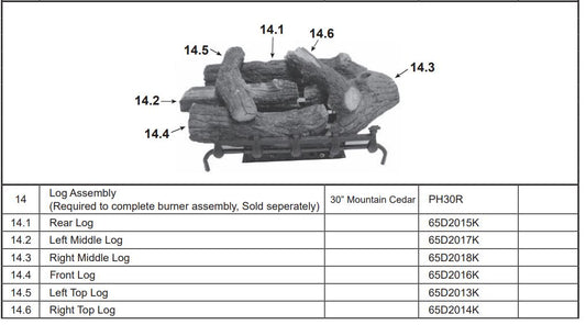 Rear Log for PH30R, PH30-R ** - Chimney Cricket