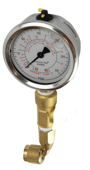 Presto-Tap Test Set, 0-300 PSI Liquid Filled Gauge w/ 90 Degree Quick Adapter & Belt-Loop Holster, (No Bleeder) 6800-90 - Chimney Cricket