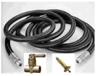 Hose Kit, 1/2" X 18' for Dispensers, Includes, Hose, Quick Acting Valve, & POL Hose Connector - Chimney Cricket