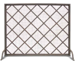 Pilgrim Iron Weave Single Panel Screen with Distressed Bronze Finish - Chimney Cricket