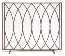 Pilgrim Addison Single Panel Screen with Burnished Bronze Finish - Chimney Cricket