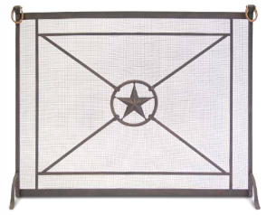 Pilgrim Western Star Single Panel Screen with Black\Black Suede Leather  Finish - Chimney Cricket