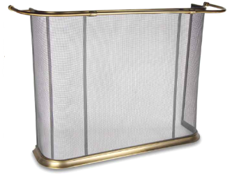 Pilgrim Old English Rail AB Bowed Screen with Antique Brass Finish - Chimney Cricket