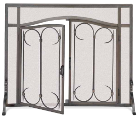 Pilgrim Iron Gate / Straight Door Door Screen with Matte Black Finish - Chimney Cricket