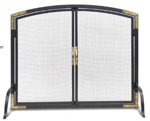 Pilgrim Refined Rivet Mesh Door Door Screen with Black / Brass Details Finish - Chimney Cricket