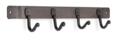 Pilgrim 17" Black Hand Forged 4-Hook Bracket - Chimney Cricket