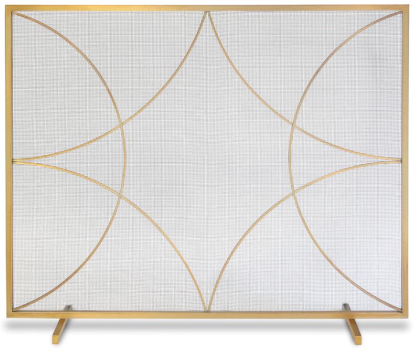 Pilgrim 39" Forged Diamond Single Panel Screen with Burnished Brass Finish - Chimney Cricket