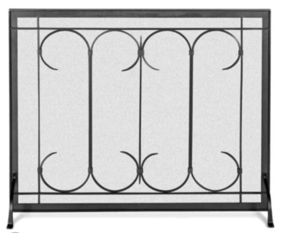 Pilgrim 39" Matte Black Iron Gate Fireplace Screen - Chimney Cricket