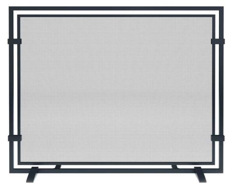 Pilgrim 39" Matte Black Sinclair Single Panel Screen - Chimney Cricket