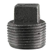 Plug, 1/2" MPT, Black, Sch. 40, Malleable Forged Steel, M109F,  BS101-8 - Chimney Cricket