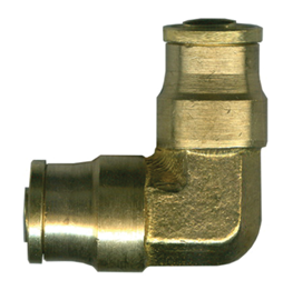 1/4" PC x 1/4" PC Push Connector 90 Degree Brass - For Pneumatic Tubing - Chimney Cricket