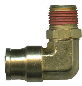 1/4" PC x 1/4" MPT 90 Degree Push Connector Brass - For Pneumatic Tubing - Chimney Cricket