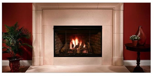 Outdoor Lifestyles Reveal 36" Open Hearth B-Vent Gas Fireplace Radiant Unit with Intellifire with Traditional Brick Refractory - Natural Gas - Chimney Cricket
