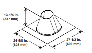 Majestic 0/12 - 6/12 Roof Flashing for 5X8 DVP Pipe - Chimney Cricket