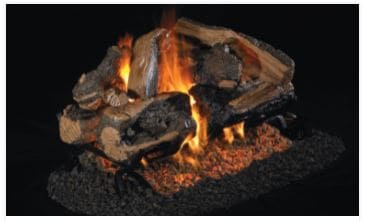 RHP 30" Charred Rugged Split Oak SEE THRU Gas Logs - Chimney Cricket