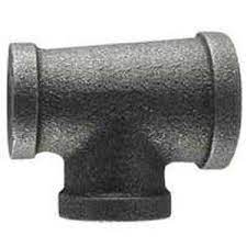 Tee, Reducing, 3/4" FPT X 1/2" FPT X 3/4" FPT, Black, Sch. 40, Malleable Forged Steel, M101KFK, BS311R-12812 - Chimney Cricket