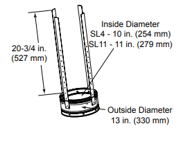 MAJ 6" (152 cm) Chimney Stabilizer for SL1100 Series Wood Burning - Chimney Cricket