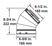 Majestic 45 Degree Elbow for 4X6-5/8 SLP Pipe - Chimney Cricket